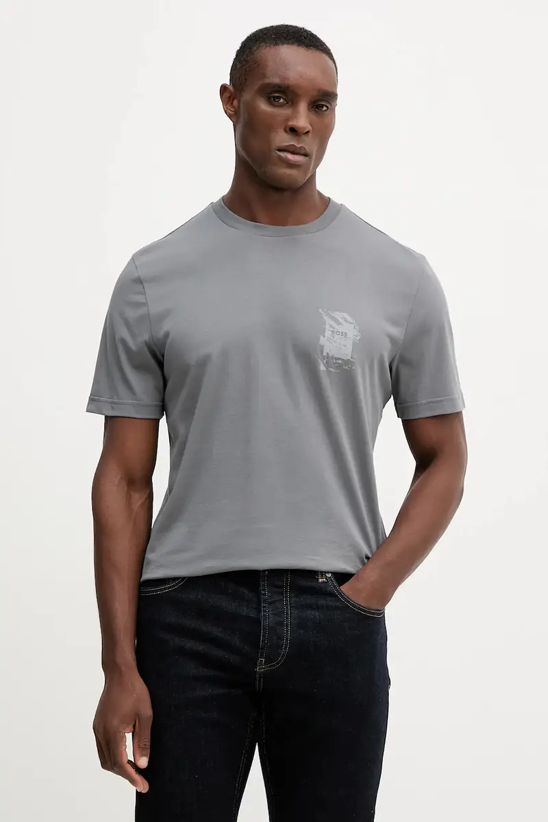 Boss Orange T-shirt Uomo Grigio 3770465