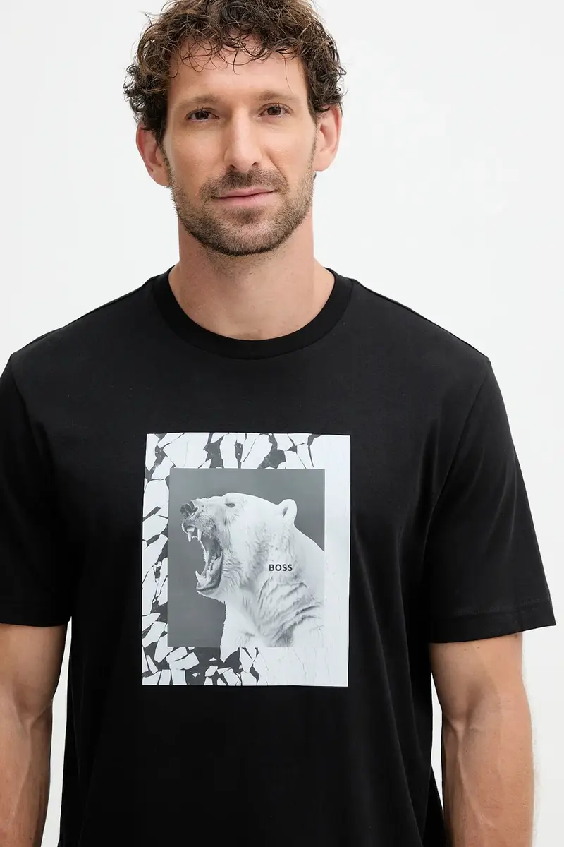 Boss Orange T-shirt Uomo Nero 3645697 miniatura 4