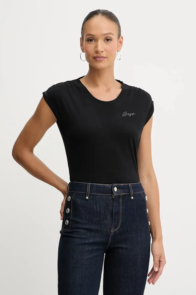 top in cotone colore nero 50545521