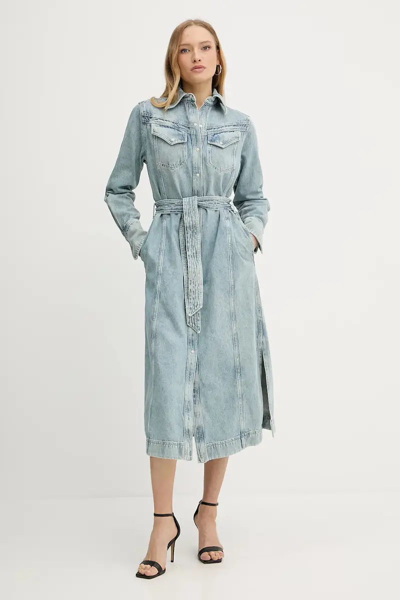 vestito di jeans colore blu 50546068 miniatura 3