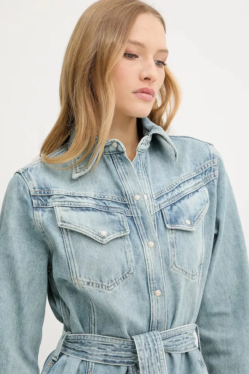 vestito di jeans colore blu 50546068 miniatura 4