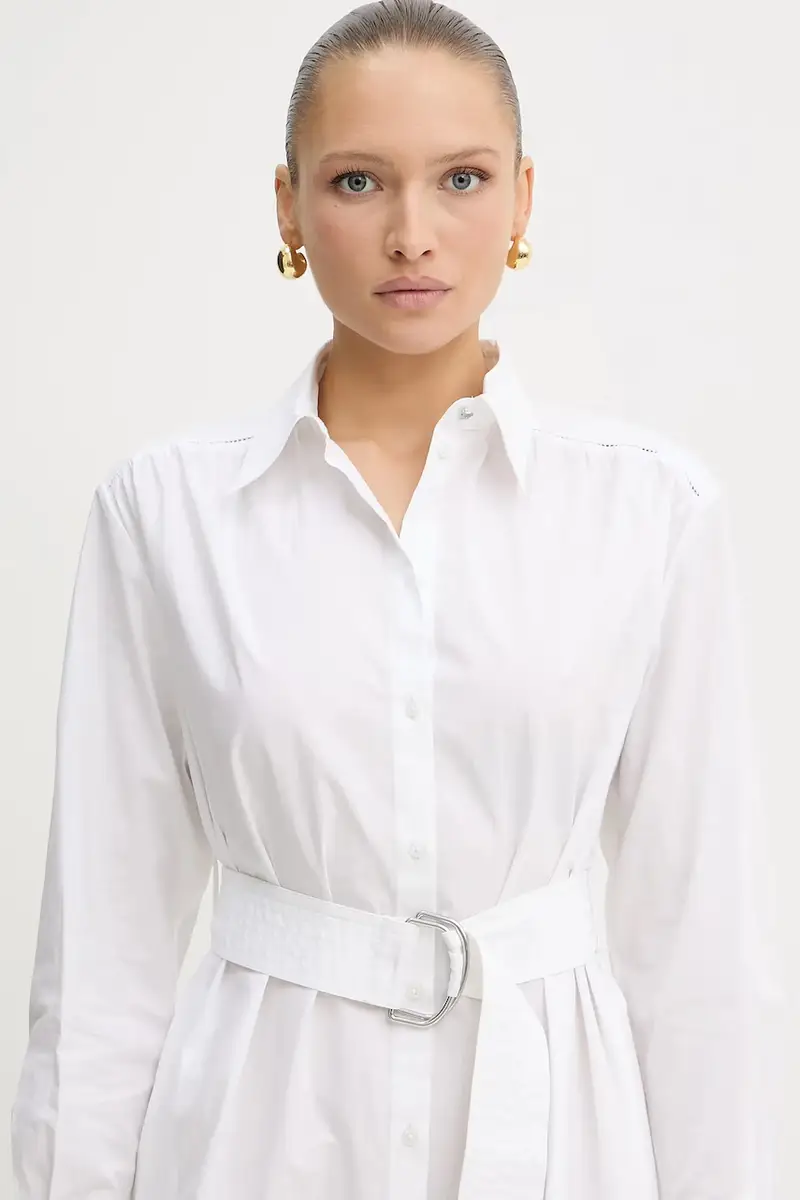 vestito in cotone colore bianco 50546132 miniatura 4