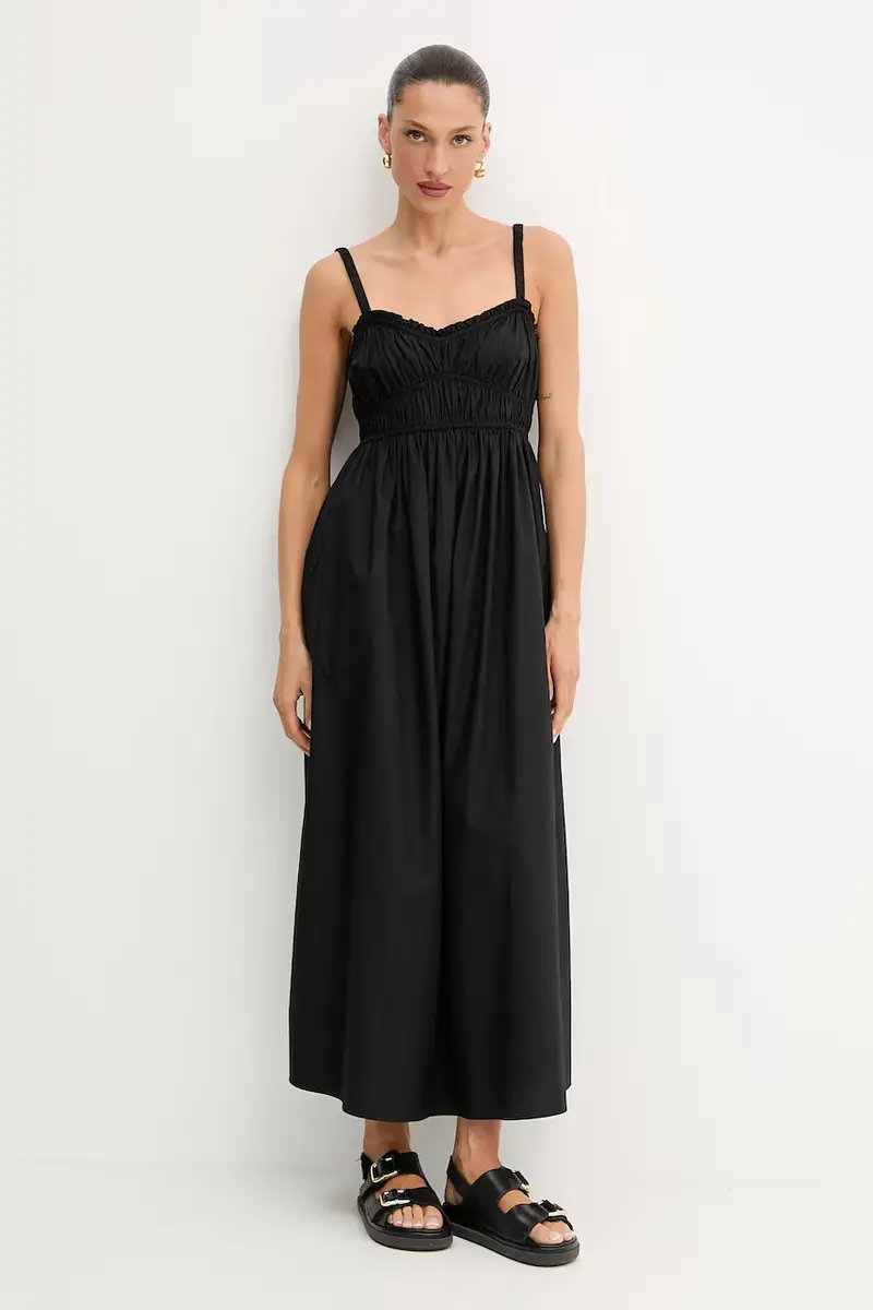 vestito in cotone colore nero 50537919