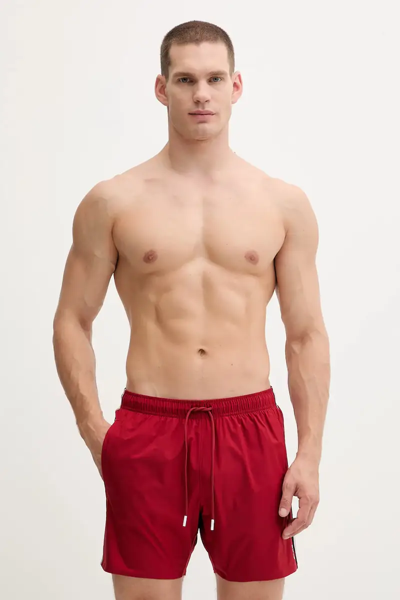 pantaloncini da bagno colore nero 50491594 Rosso