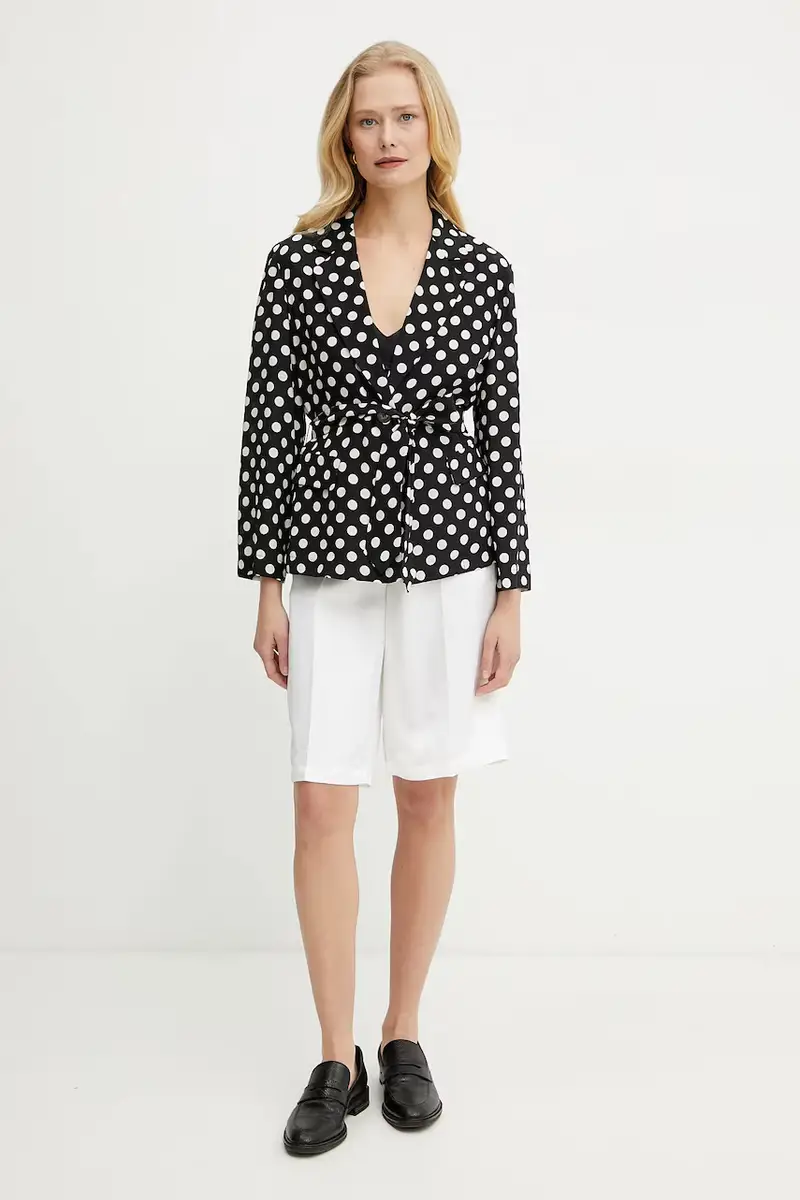 pantaloncini in lino misto donna colore bianco 50537403 miniatura 2