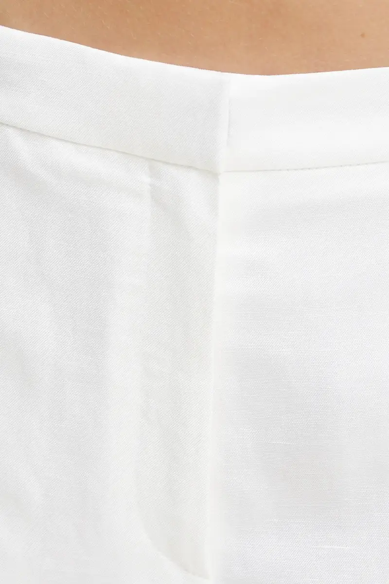 pantaloncini in lino misto donna colore bianco 50537403 miniatura 4