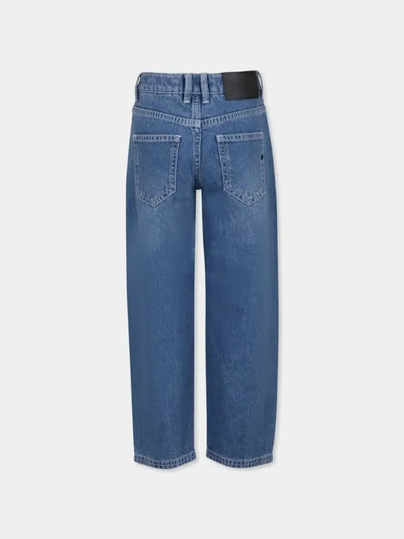 Boss pantalone in denim medium bambino in cotone regular miniatura 2