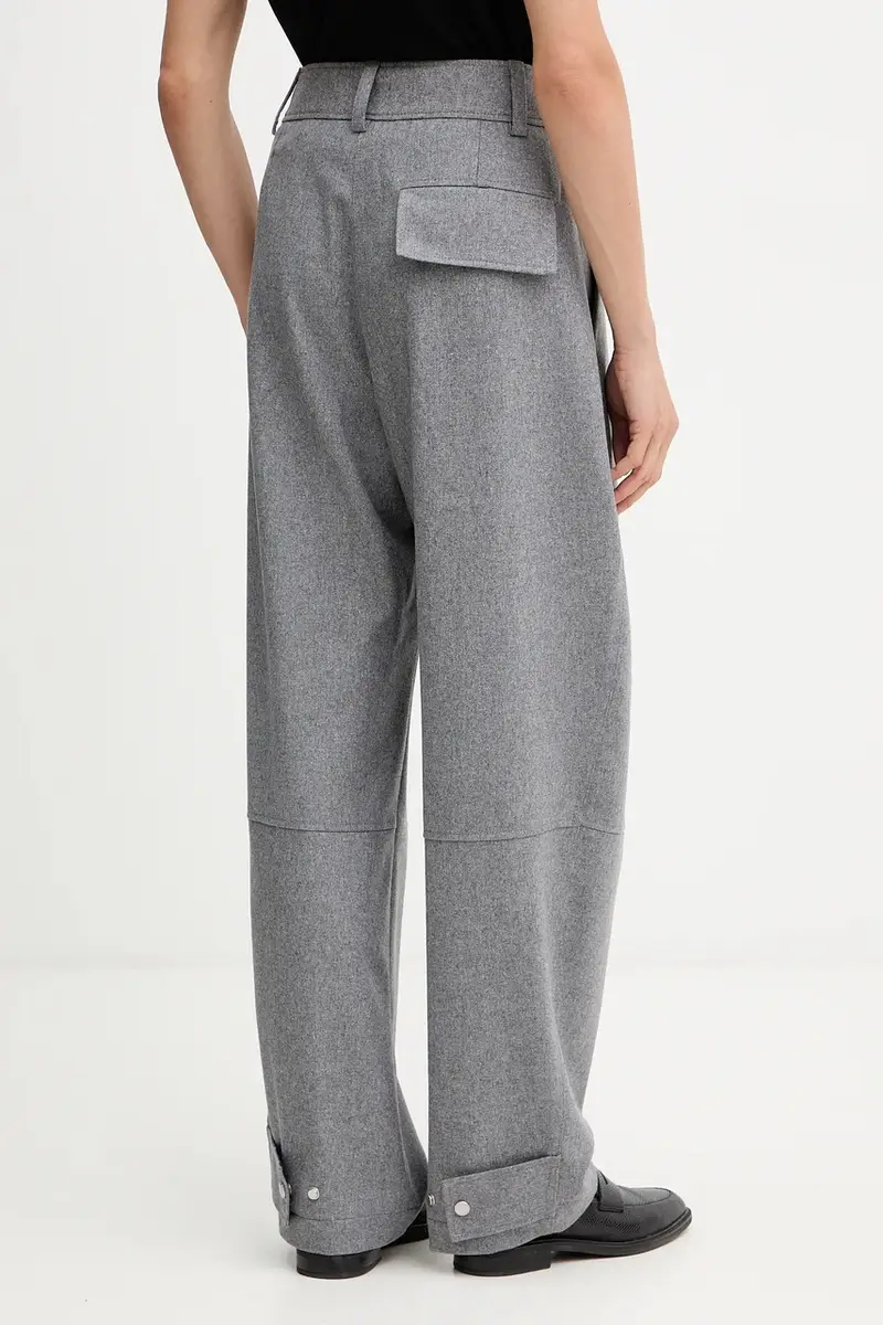 pantaloni con lana colore grigio 50548109 miniatura 3