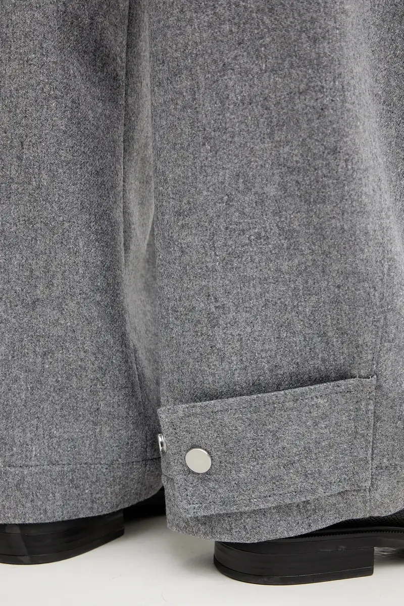 pantaloni con lana colore grigio 50548109 miniatura 4