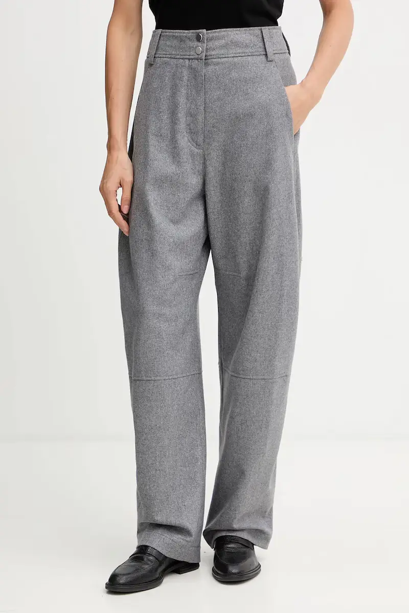 pantaloni con lana colore grigio 50548109