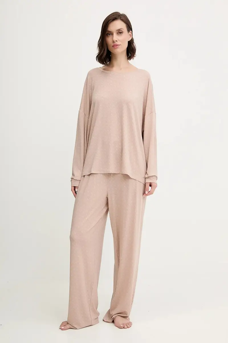 pantaloni da pigiama donna colore beige 50550711 miniatura 2