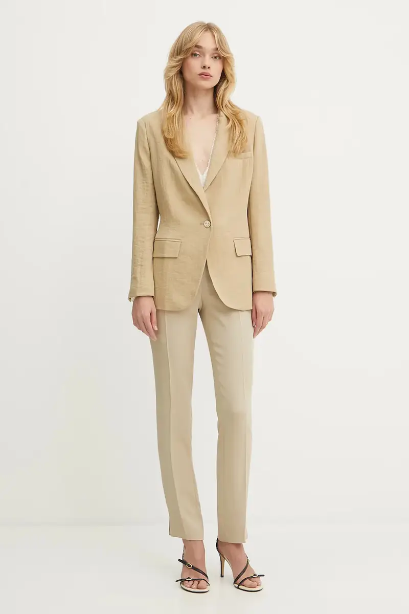 pantaloni donna colore beige 50541990 miniatura 2