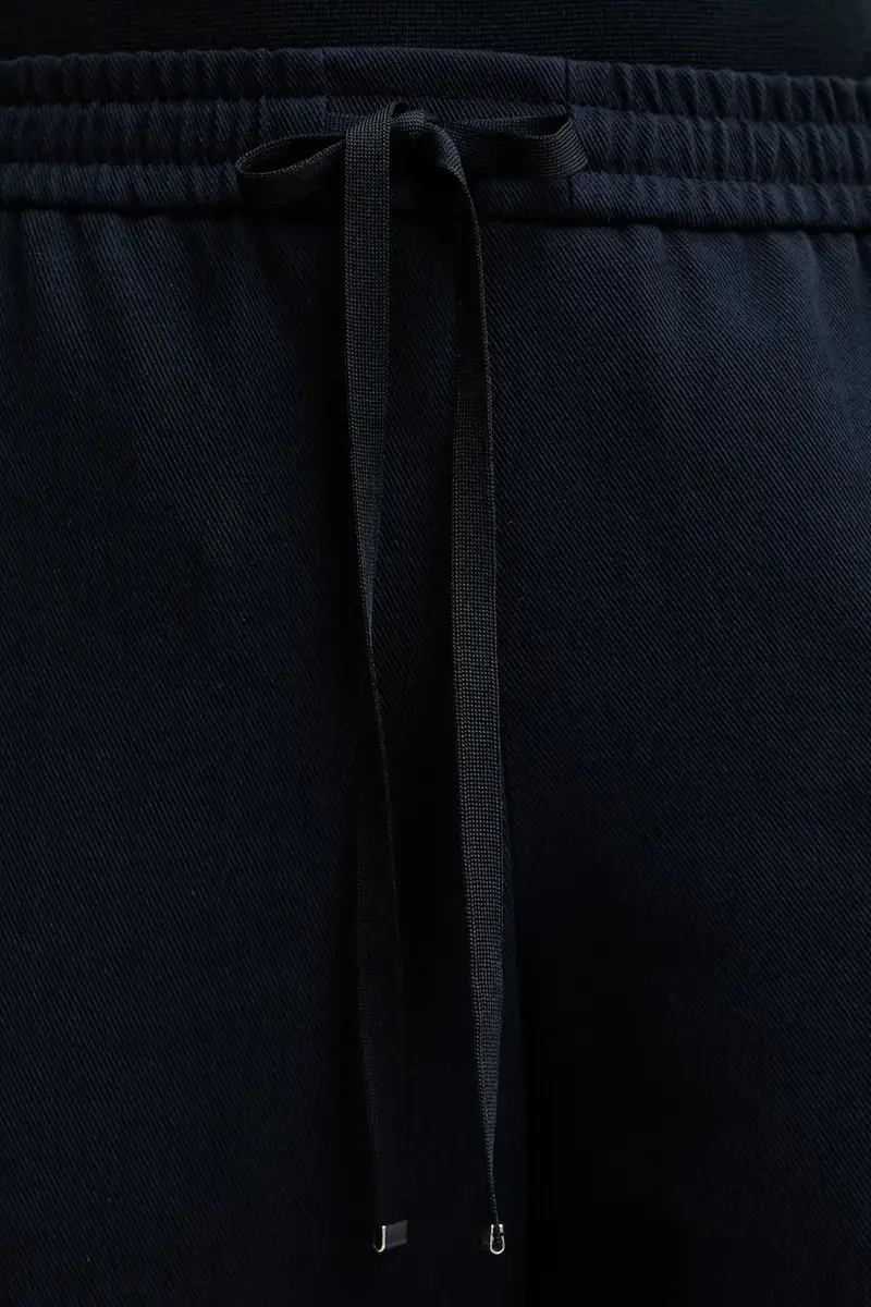 pantaloni in cotone donna colore blu navy 50543268 miniatura 4