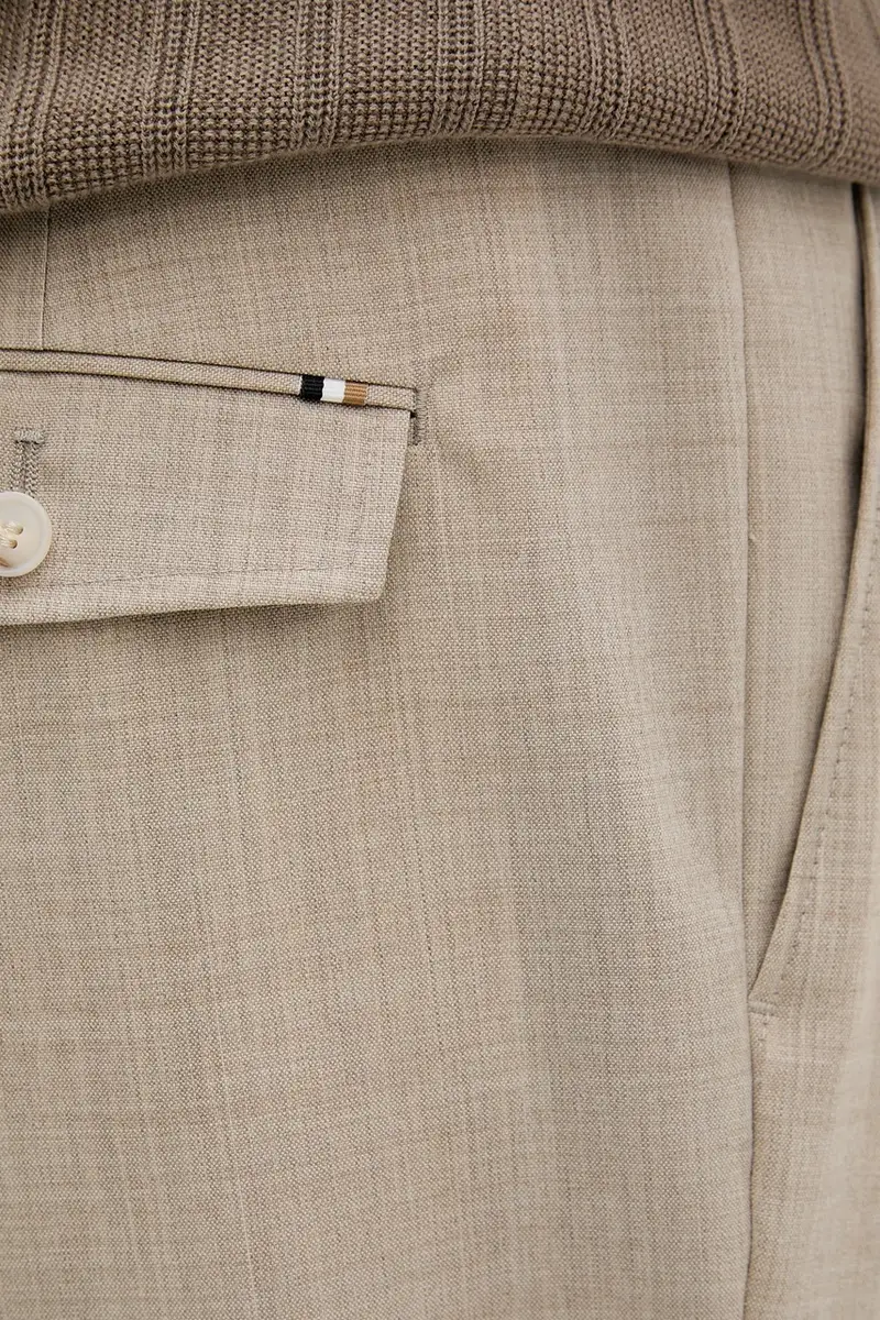 pantaloni in lana colore beige 50545822 miniatura 4