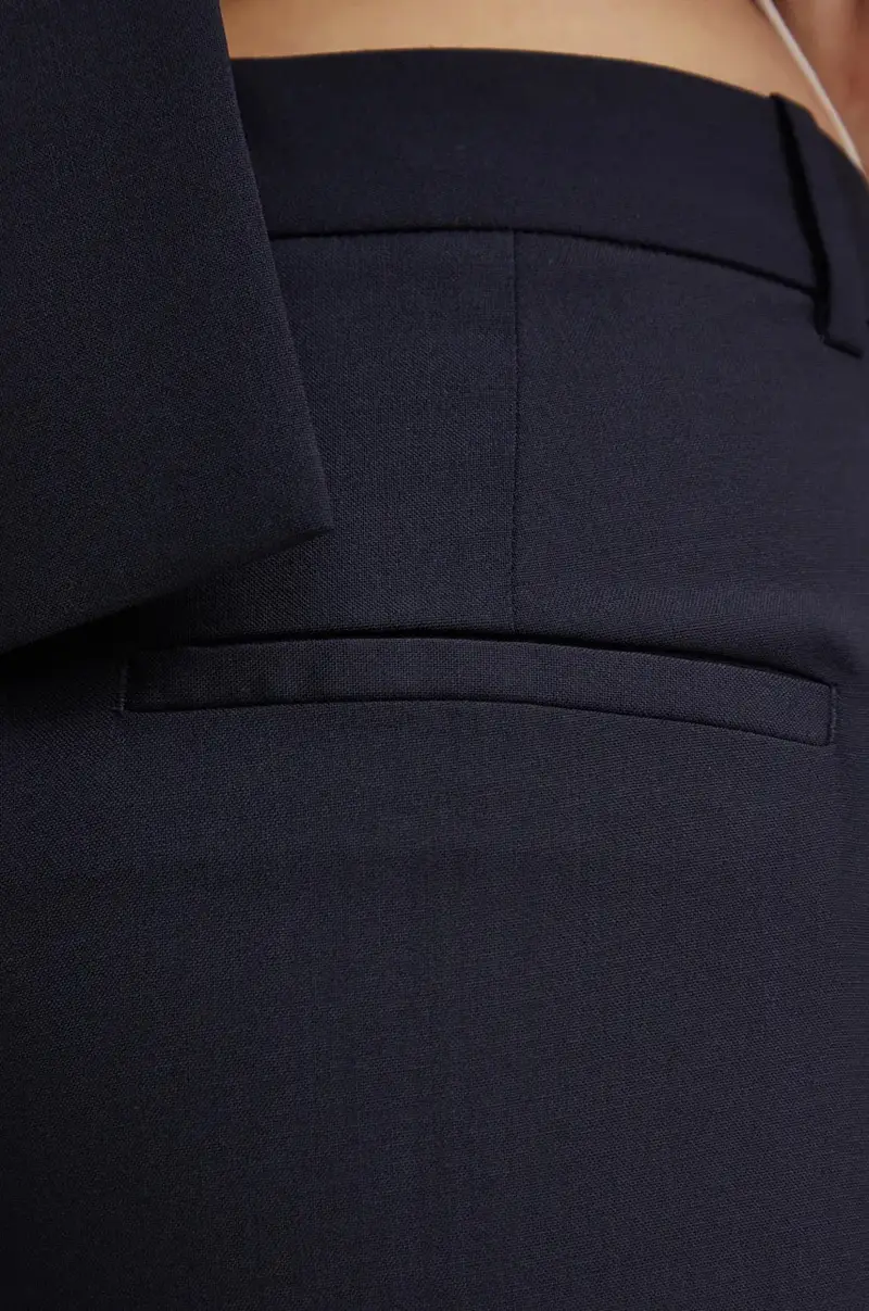 pantaloni in lana colore blu navy 50490045 miniatura 4