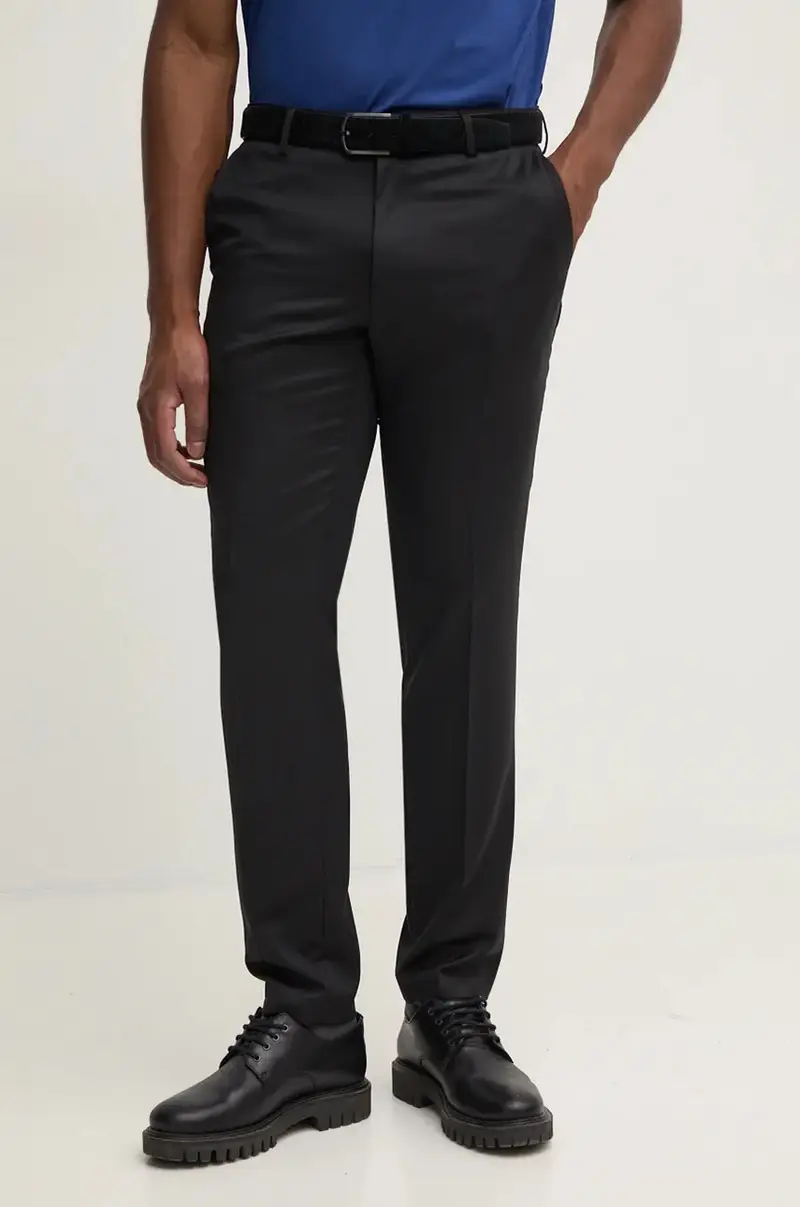 pantaloni in lana colore nero 50469174