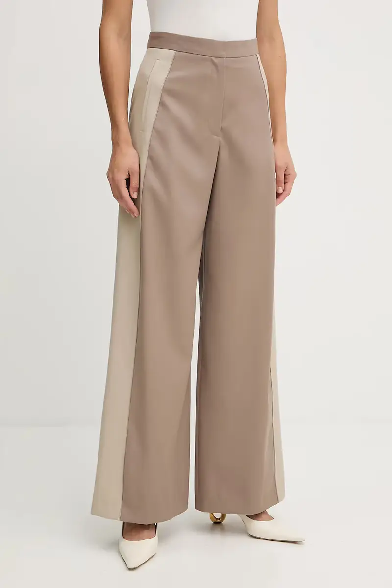 pantaloni in lana donna colore beige 50543410