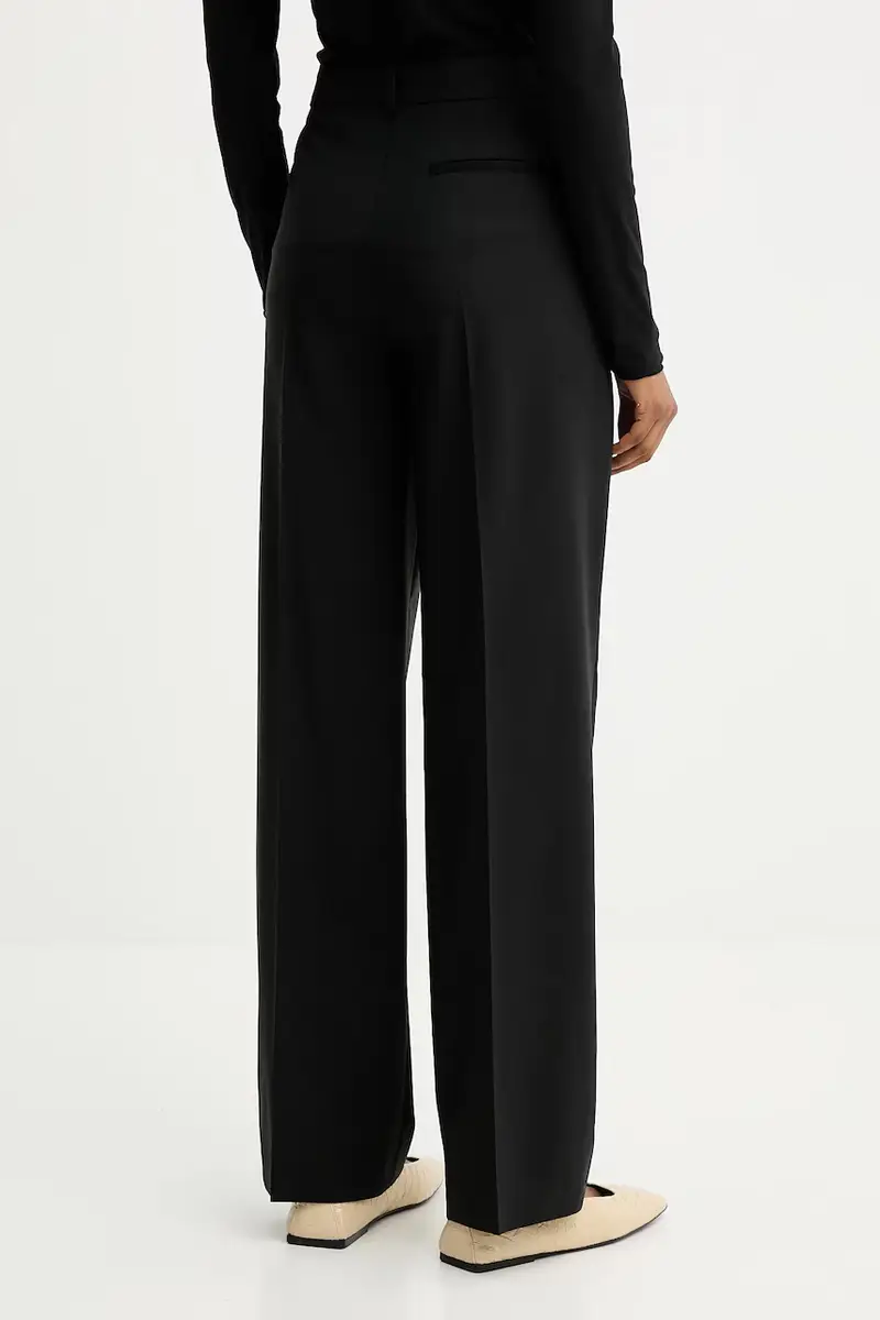 pantaloni in lana donna colore nero 50546613 miniatura 3