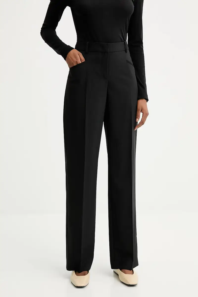 pantaloni in lana donna colore nero 50546613