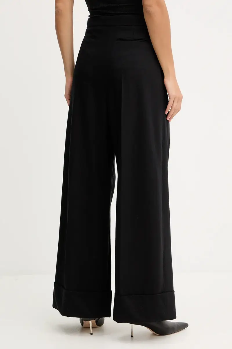 pantaloni in lana donna colore nero 50550804 miniatura 3