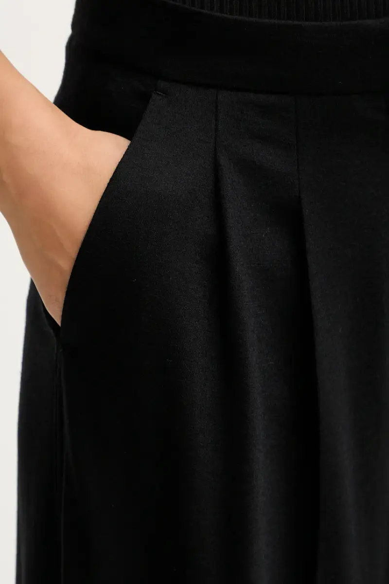 pantaloni in lana donna colore nero 50550804 miniatura 4