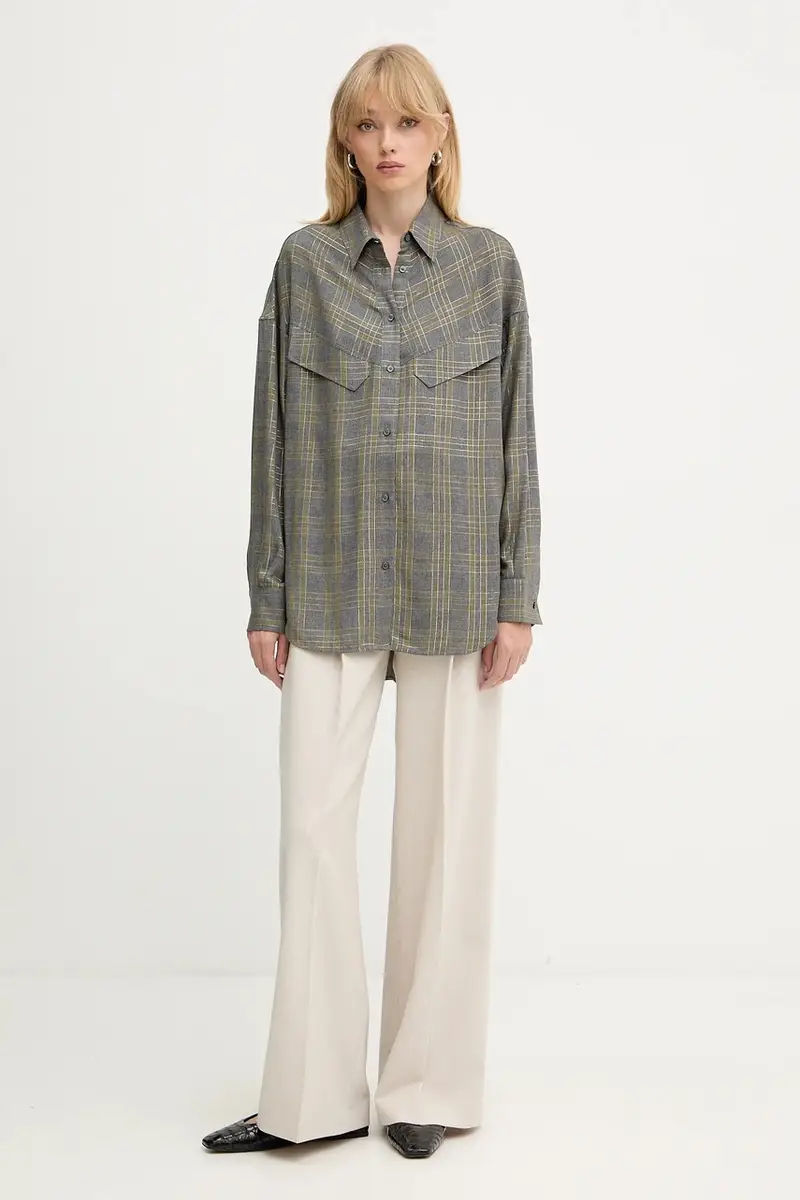 pantaloni in misto lana donna colore bianco 50548280 Beige miniatura 2