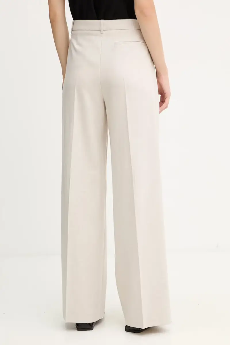 pantaloni in misto lana donna colore bianco 50548280 Beige miniatura 3