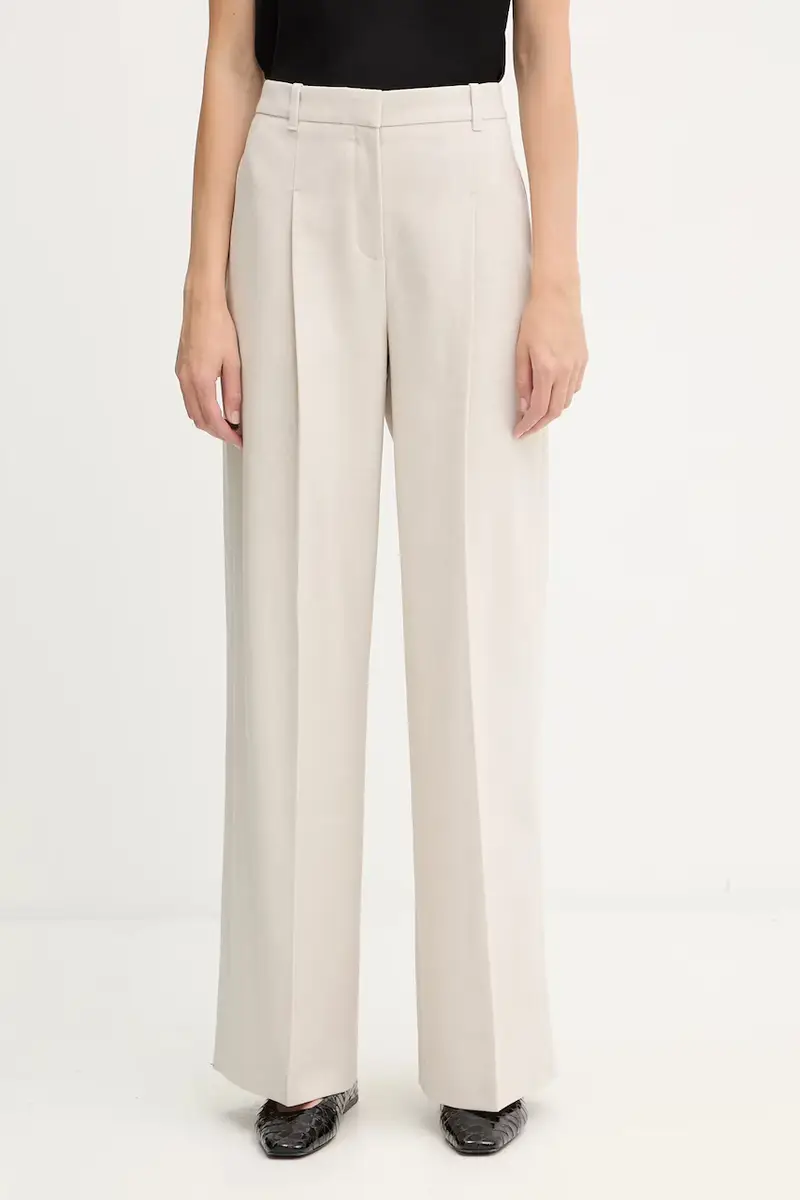 pantaloni in misto lana donna colore bianco 50548280 Beige