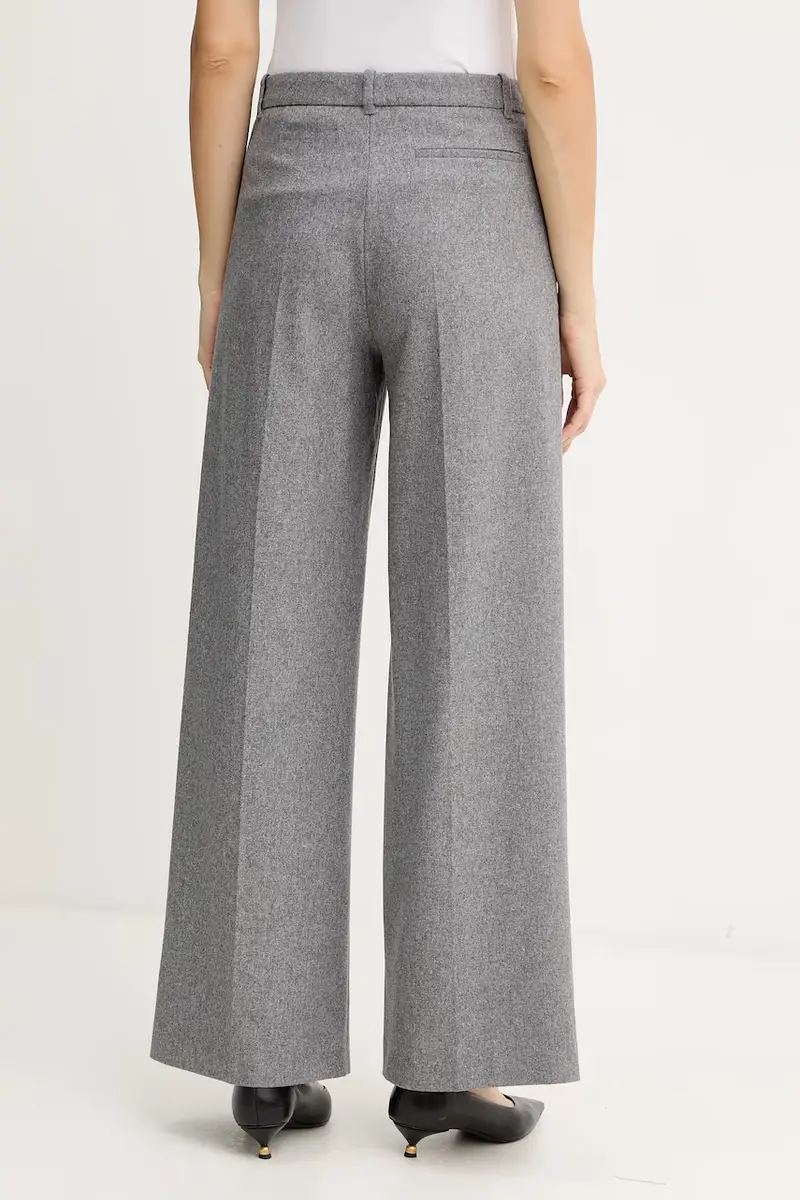 pantaloni in misto lana donna colore grigio 50548280 miniatura 3