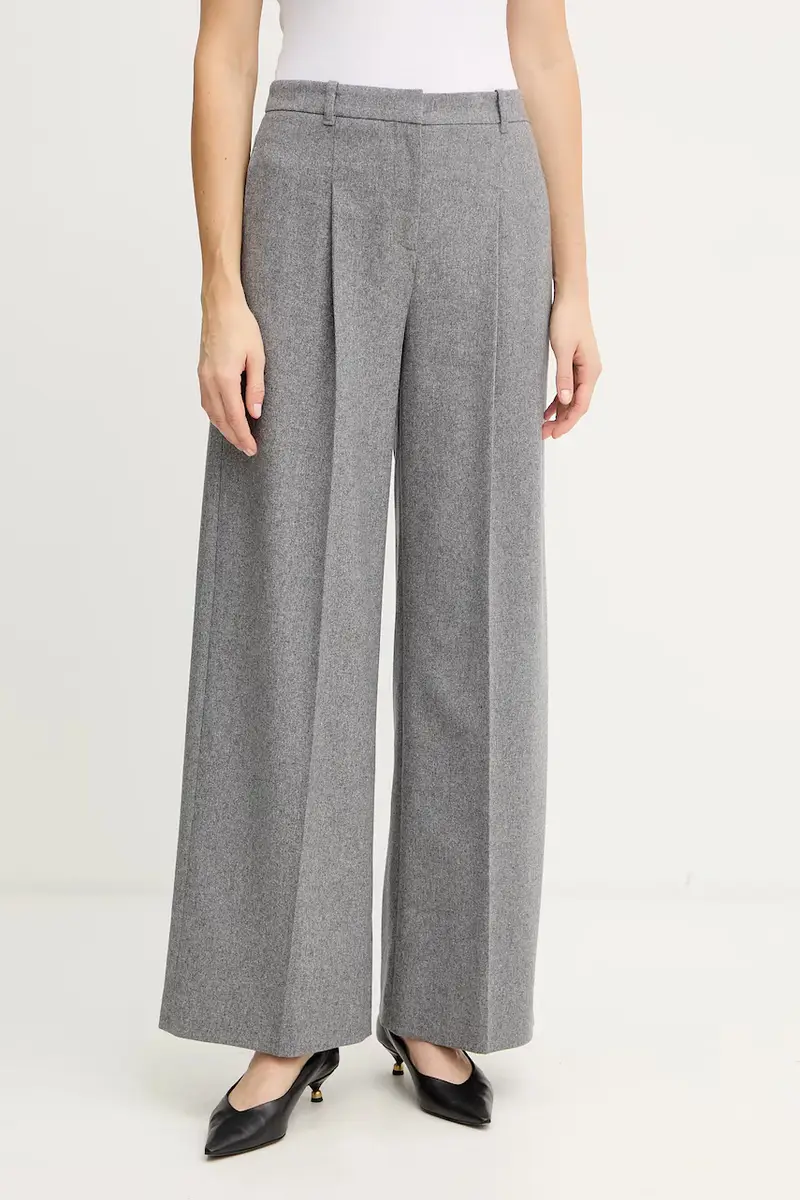 pantaloni in misto lana donna colore grigio 50548280