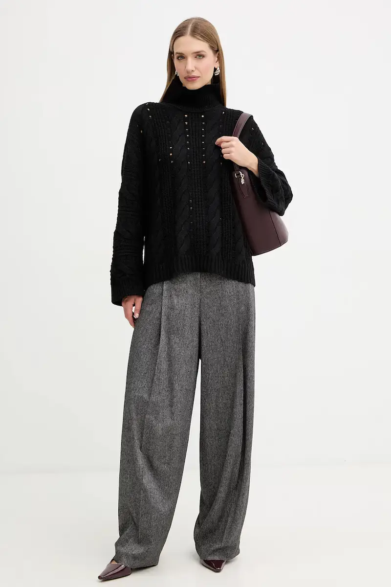 pantaloni in misto lana Telda donna colore grigio 50548212 miniatura 2