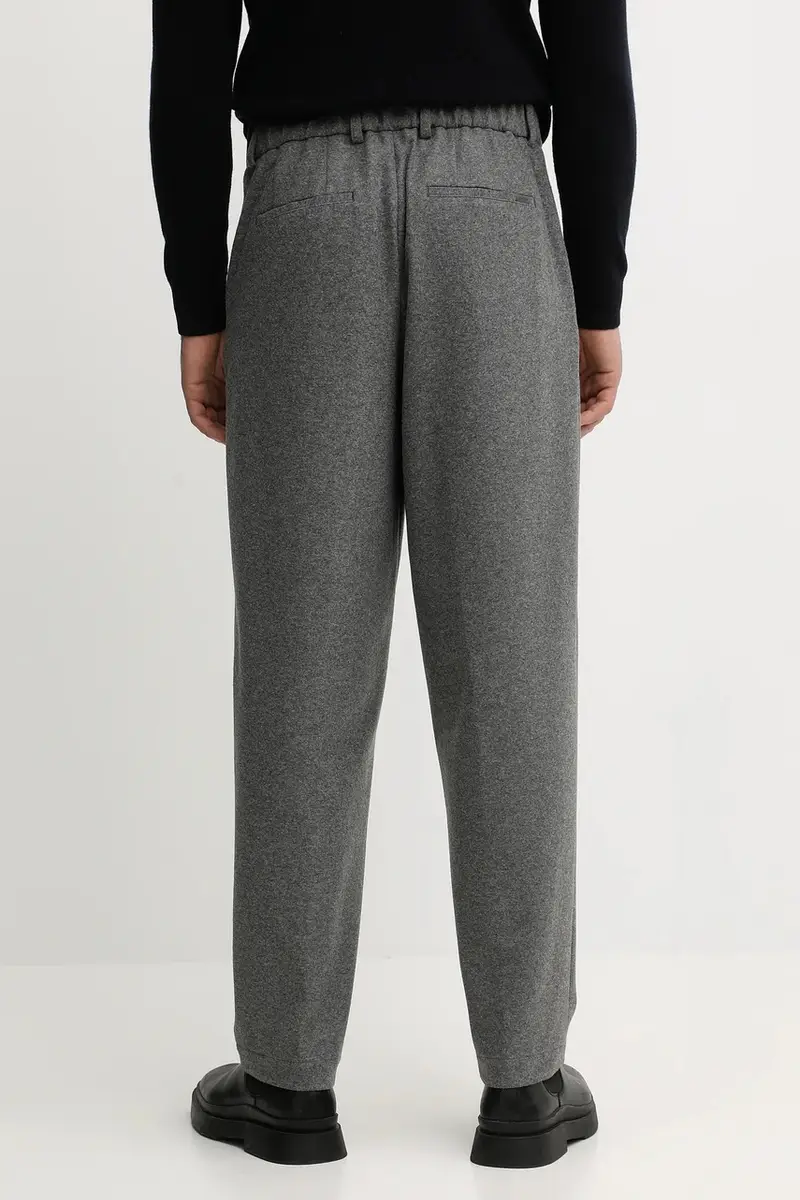 pantaloni in misto lana uomo colore grigio 50551541 miniatura 3