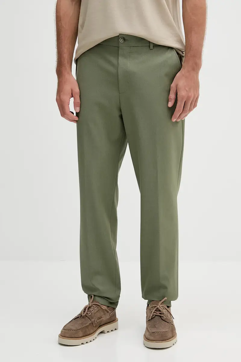 pantaloni in misto lana uomo colore verde 50546063