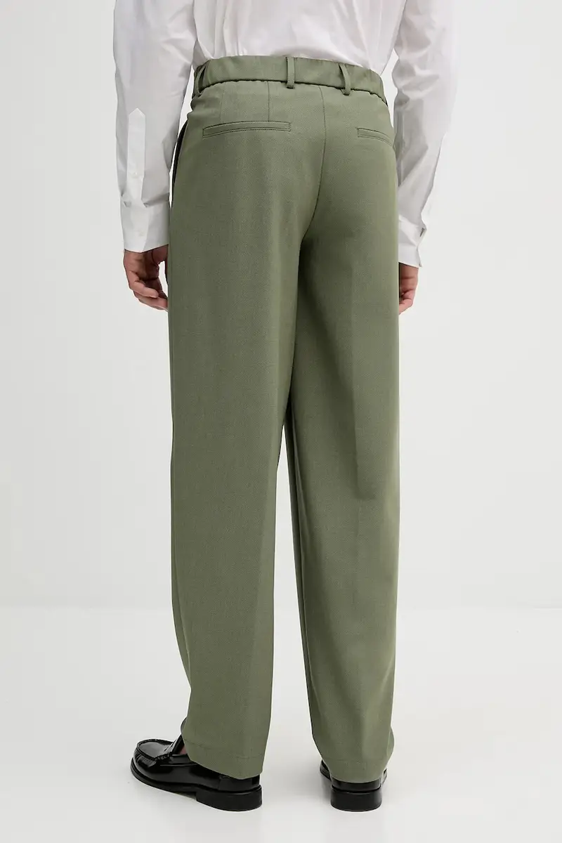 pantaloni in misto lana uomo colore verde 50546294 miniatura 3