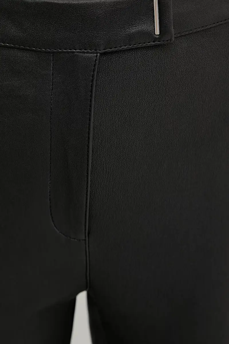 pantaloni in pelle donna colore nero 50541926 miniatura 5