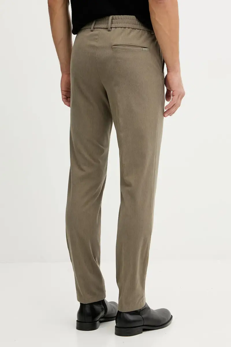 pantaloni in velluto a coste uomo colore verde 50551683 miniatura 3