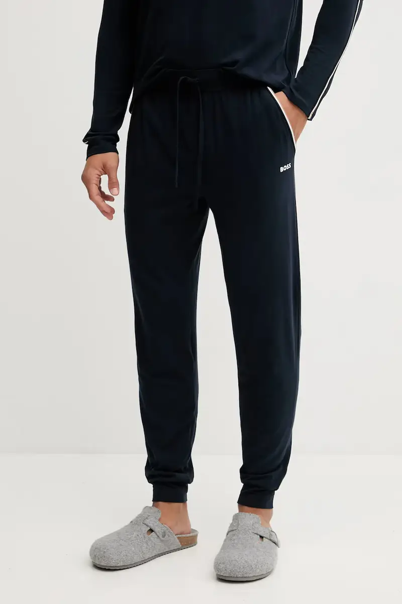 pantaloni lounge uomo colore blu navy con applicazione 50550485