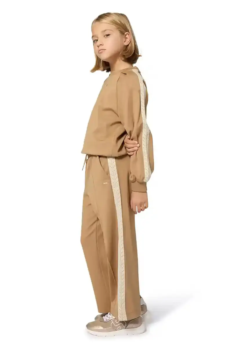 pantaloni tuta bambino/a colore marrone con applicazione J52415 miniatura 5