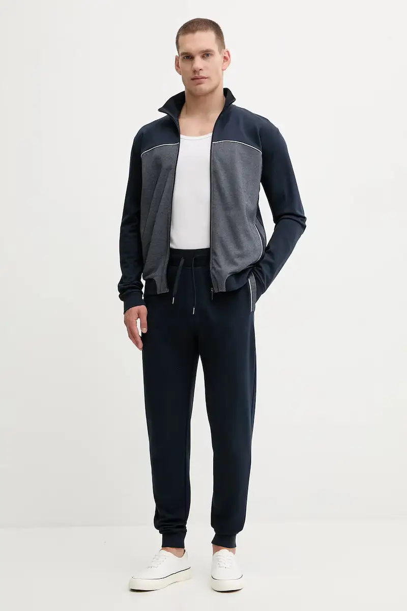 pantaloni tuta colore nero con applicazione 50545579 Blu navy miniatura 2