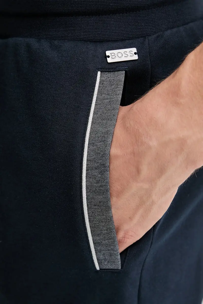 pantaloni tuta colore nero con applicazione 50545579 Blu navy miniatura 4