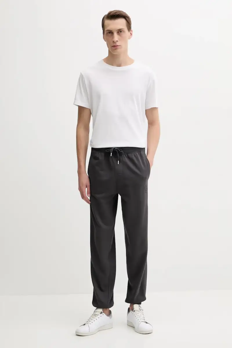 pantaloni tuta di cotone uomo colore grigio 50545528 miniatura 2