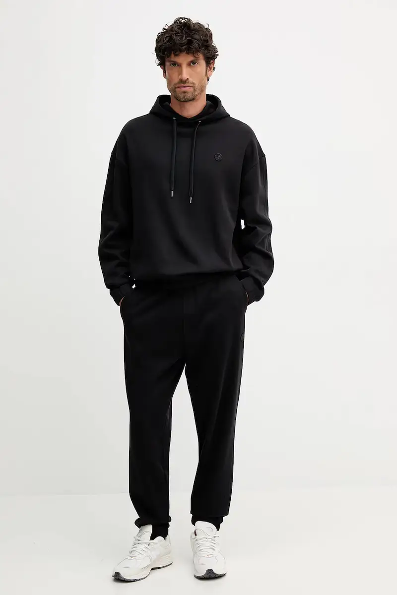 pantaloni tuta di cotone uomo colore nero 50544109 miniatura 2