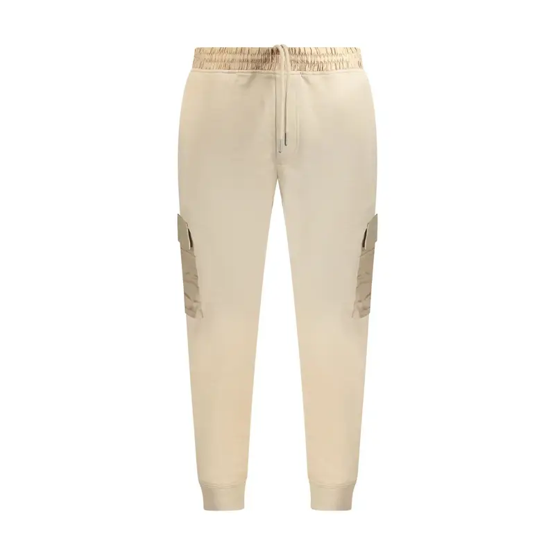 Boss Pantaloni Uomo beige con Ricamo