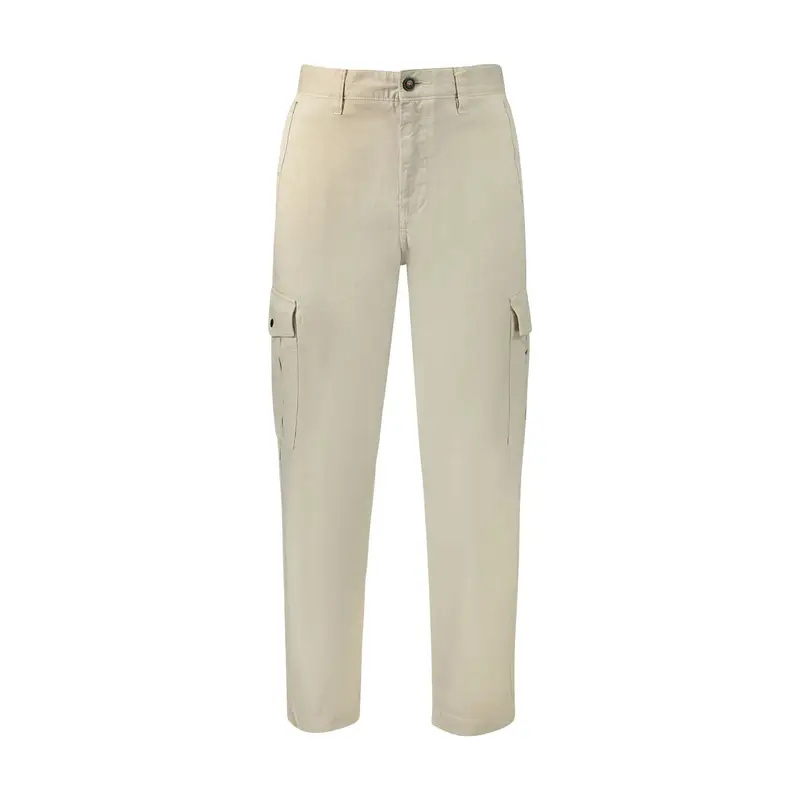 Boss Pantaloni Uomo beige con Ricamo Logo