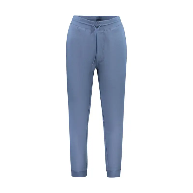 Boss Pantaloni Uomo Blu in Cotone con Logo