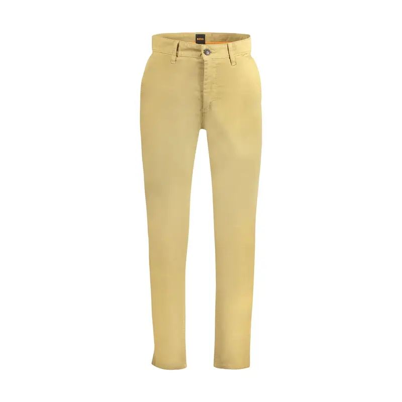 Boss Pantaloni Uomo Giallo Tapered Fit con Logo