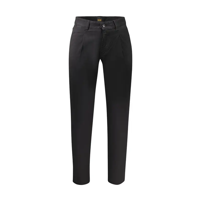 Pantaloni Uomo Nero Tapered Fit Logo