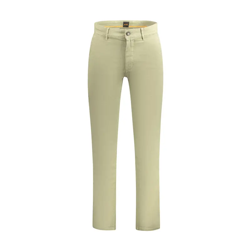 Boss Pantaloni Uomo Verde Slim Fit in Cotone