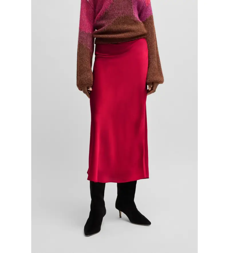 per donna. 50522650 Gonna visiera rossa (34), Rosso, Casual, Da sera, Poliestere Rosa