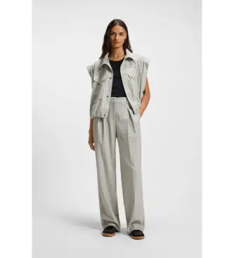 per donna 50547679 Pantaloni grigi Taflong (36), Casual, Grigio, Cotone